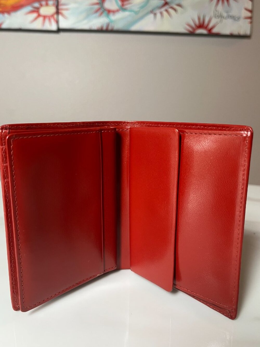 Moschino Cheap & Chic Rare Vintage Y2K Red Leather Trifold Wallet EUC - Picture 5 of 9